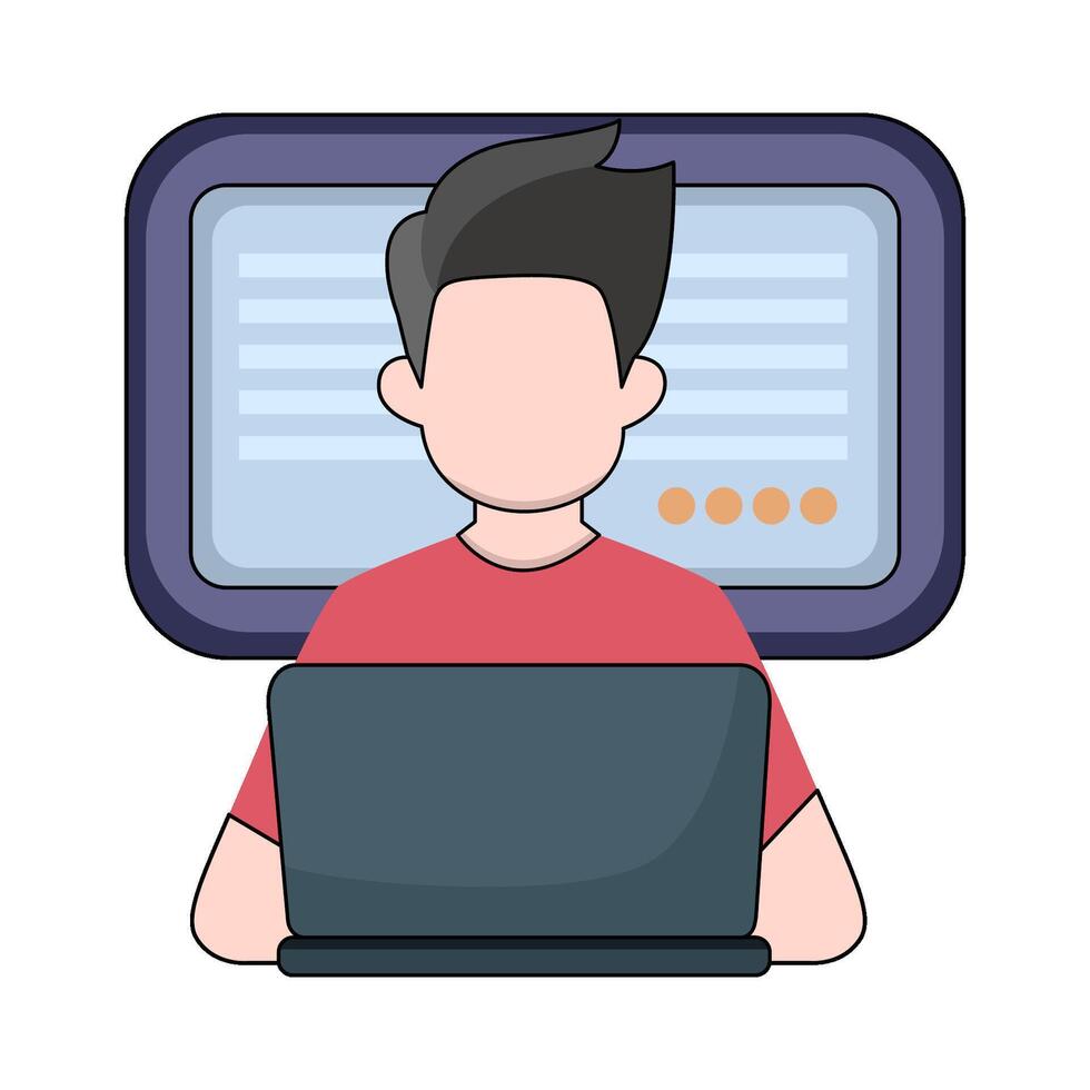 illustration of programmer man vector