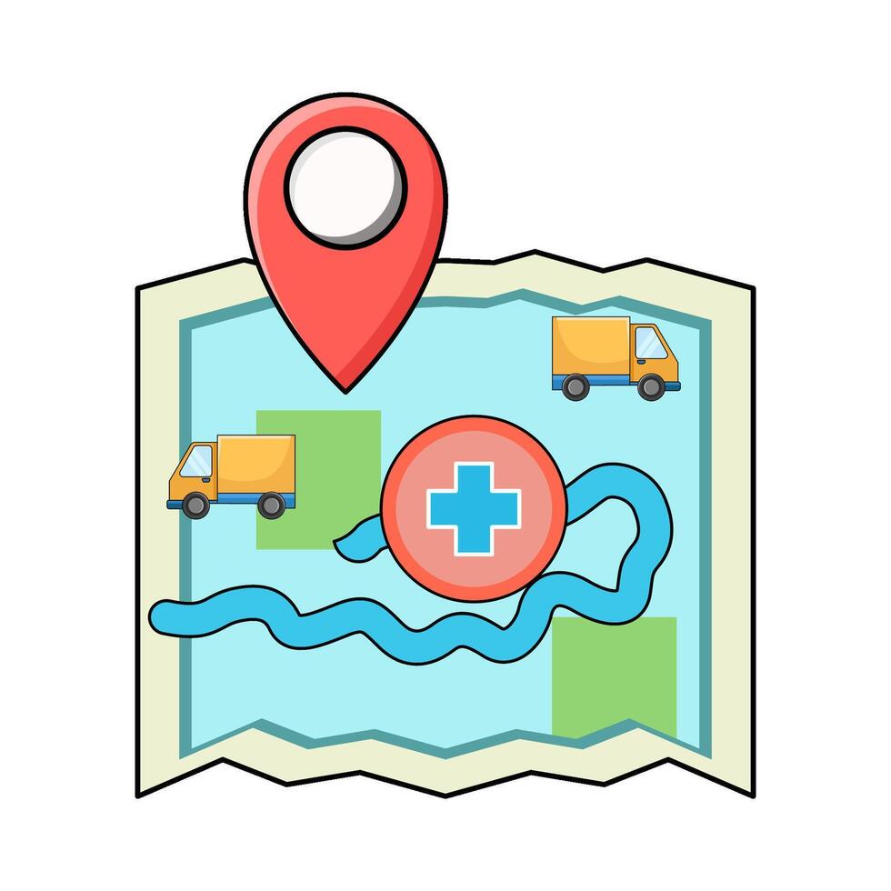 illustration of emergency map vector