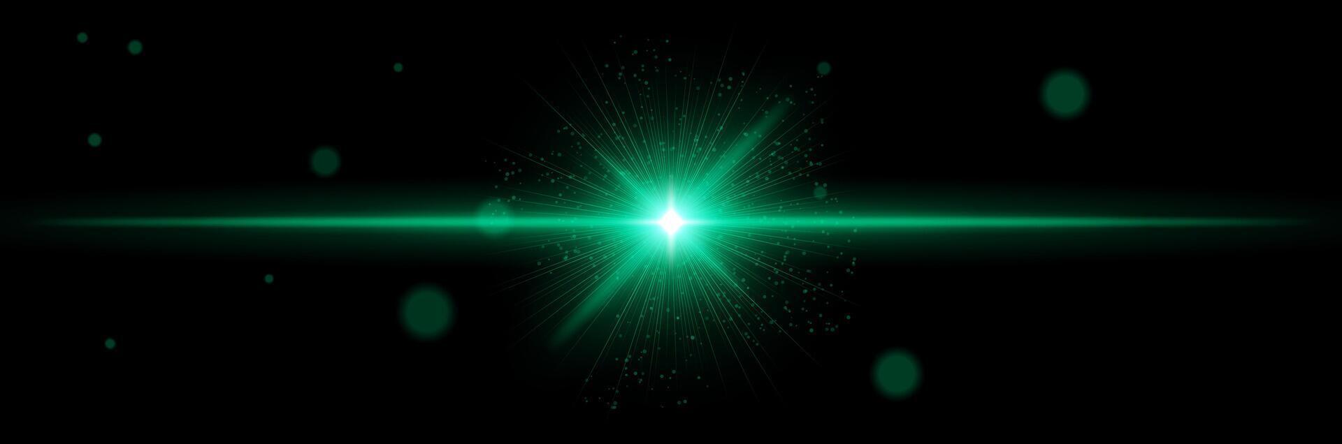 Green light on black background vector