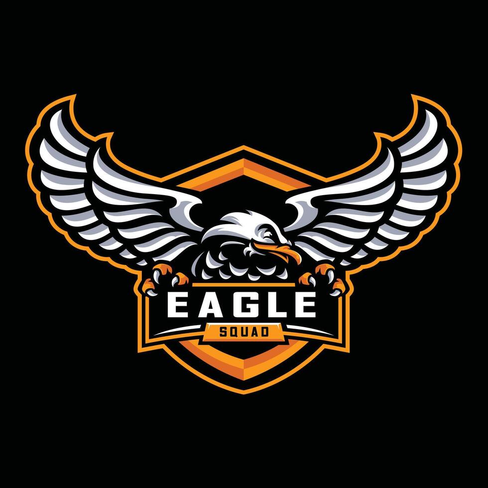 Eagle Squad Mascot Bold T-Shirt Graphic Art vector