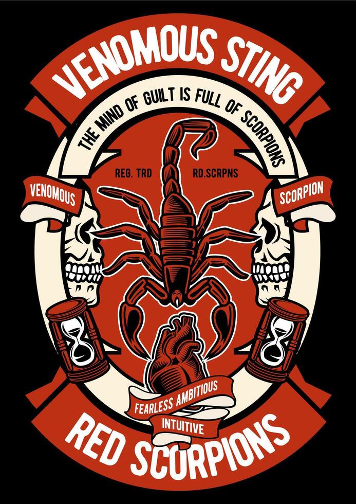 Editable scorpion venom sting t-shirt design illustration. Perfect for streetwear, biker themes, and toxic-themed apparel. vector