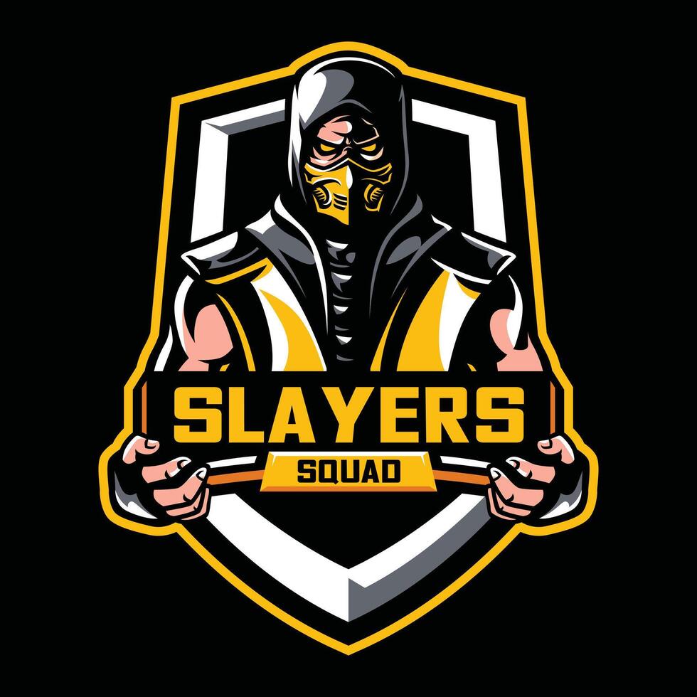 Slayers Squad Mascot Graphic Tee Design Art for Print and Merchandise vector