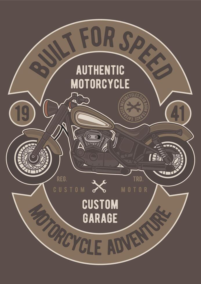 Retro Vintage Motorcycle Racing T-Shirt Graphic Design Art vector