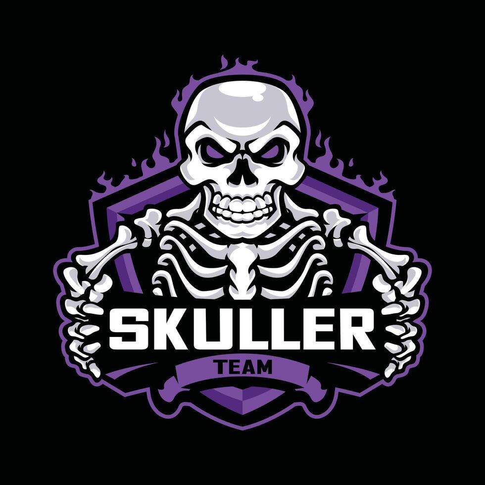 Retro Skull Mascot Vintage T-Shirt Graphic Illustration vector