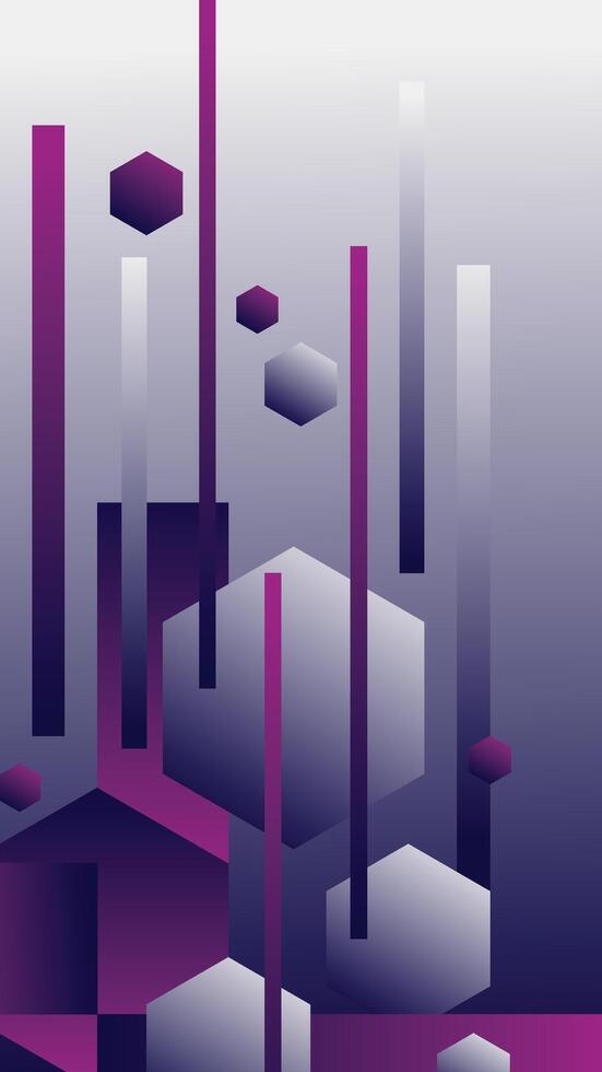 abstract hexagonal shape on vertical background vector