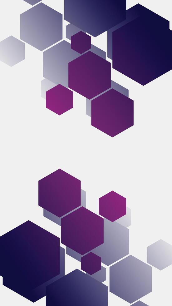 minimalist hexagon art on vertical background vector