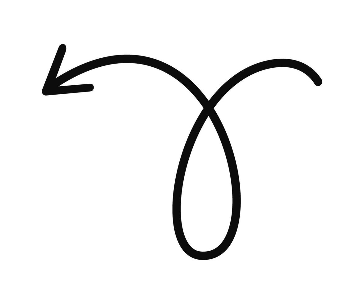 Hand Drawn Arrow Line Isolated Illustration vector