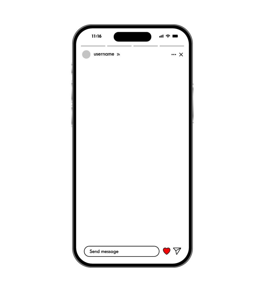 Social media blank story mockup layout on smartphone template illustration vector