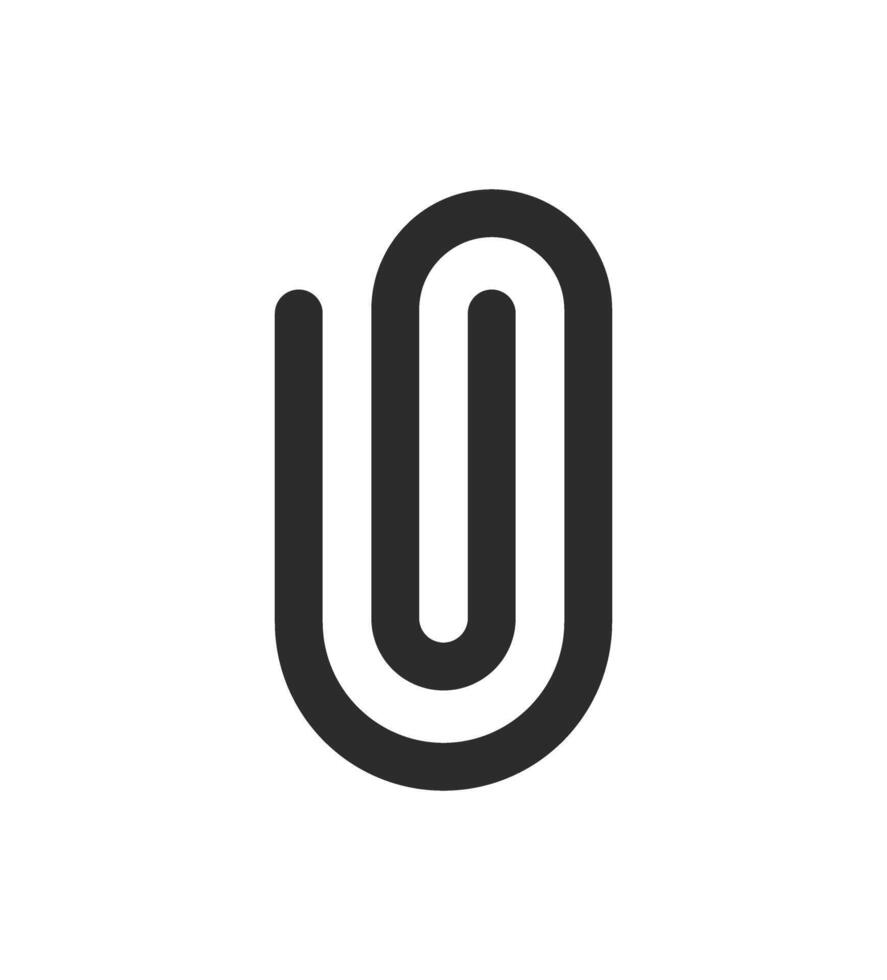 Paper Clip Document Attachment Tool Icon Isolated Illustration vector