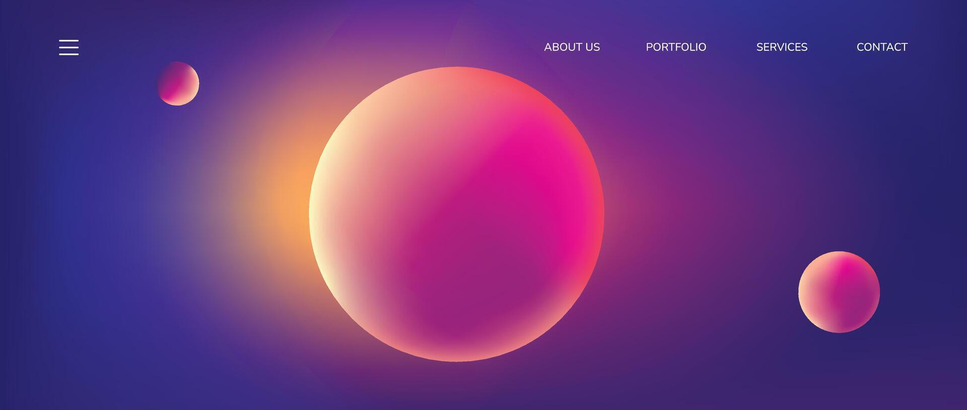 Abstract Sphere Gradient in Red and Purple with a Glowing Light Effect vector