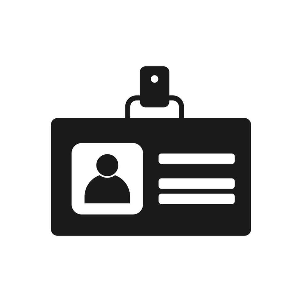 Identification card icon. Name tag icon. Flat design style stock illustration vector