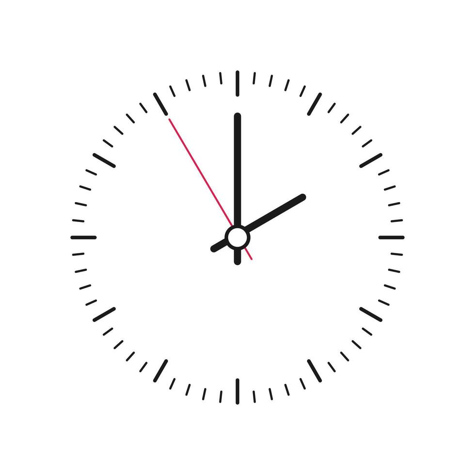 Classic Clock icon on White background stock illustration vector