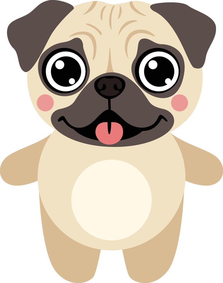 Adorable Pug Puppy with Big Eyes vector