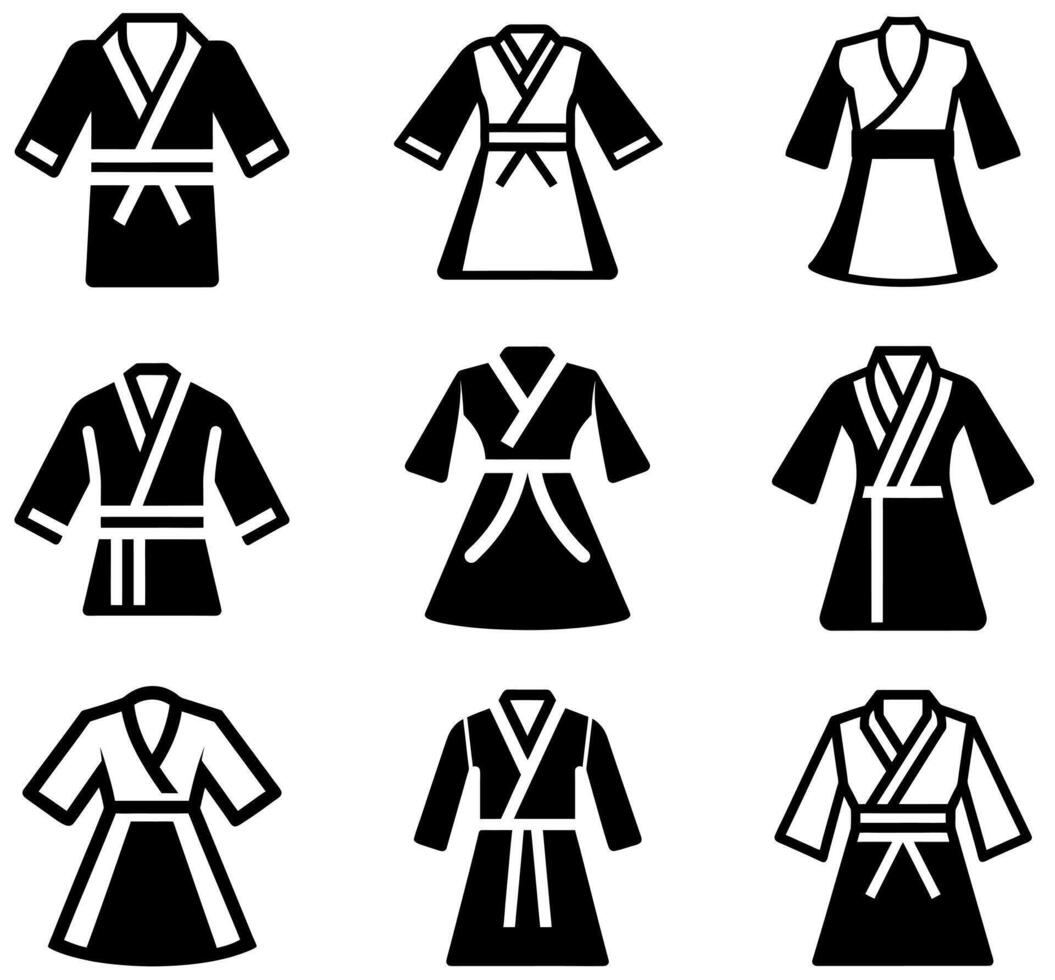 Martial Arts Uniform Icons vector