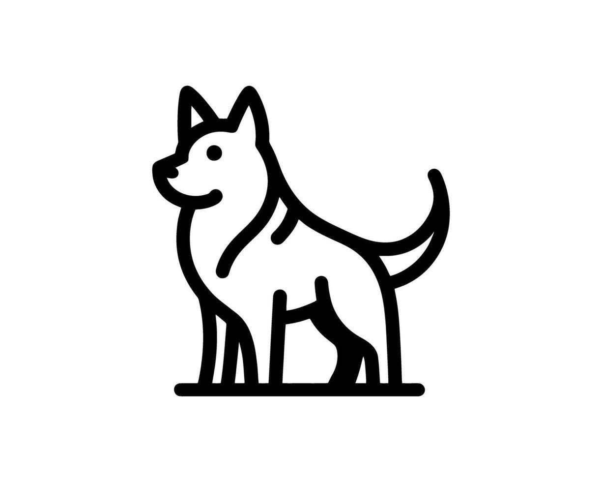 Minimal Dog Outline Logo For Premium Brands vector