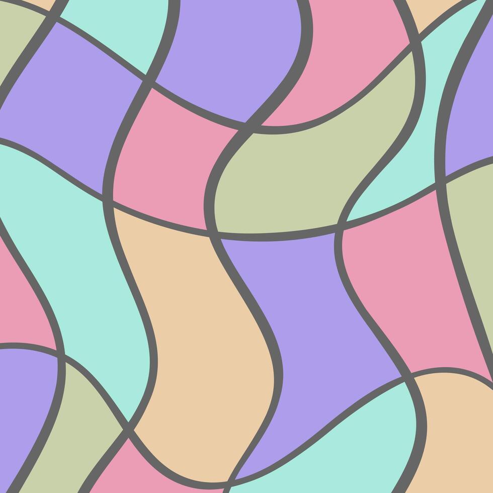 wavy lines abstract backgrounds. Trendy pastel psychedelic retro style banner. Waves, swirl and twirl pattern vector