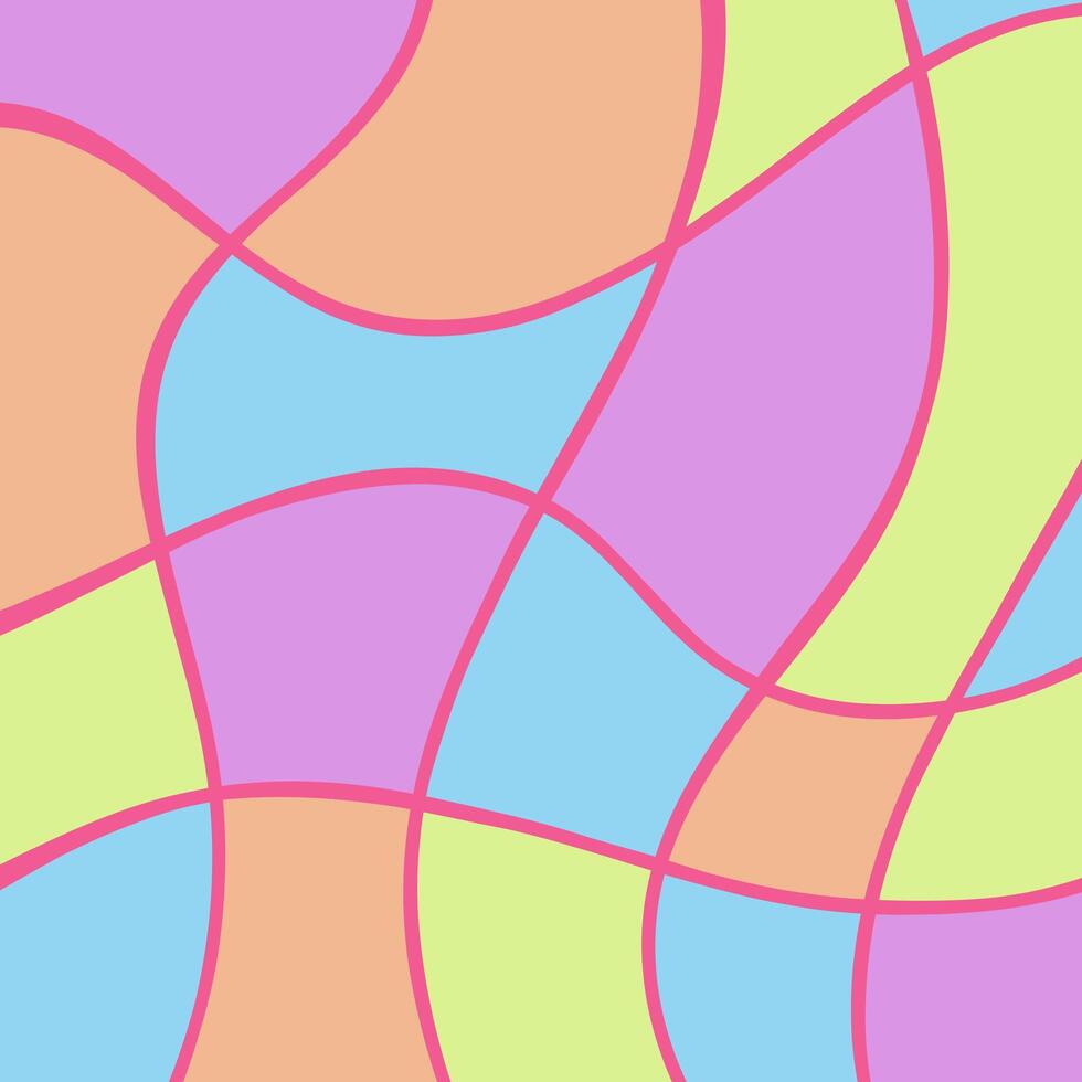 pastel Wavy Lines Abstract Background in Trendy Retro Psychedelic Style. Twisted, Swirled, and Distorted Texture Pattern vector