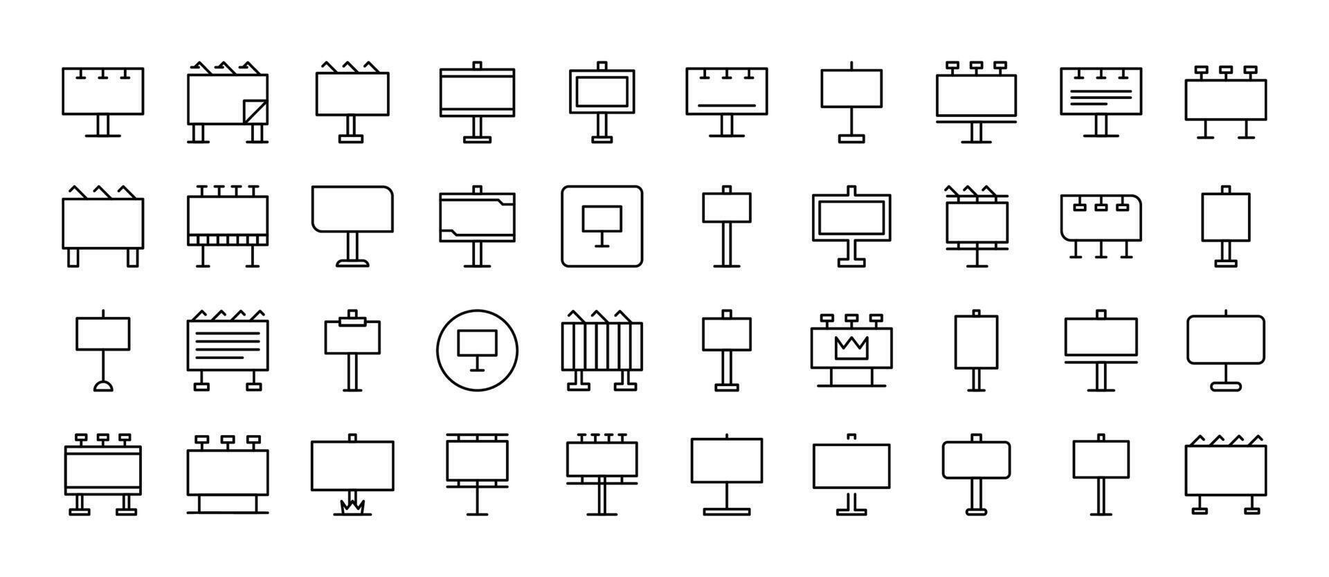 Pack of Street Banner Related Line Icons. Outline Signs for Graphic and Web Design, Apps, Adverts, Various Cards vector