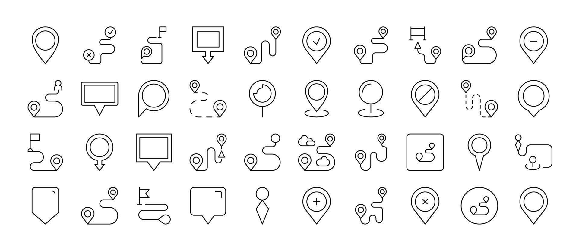 Map Pin Modern Outline Style Icons for Design, Cards, Apps, Social Networks vector