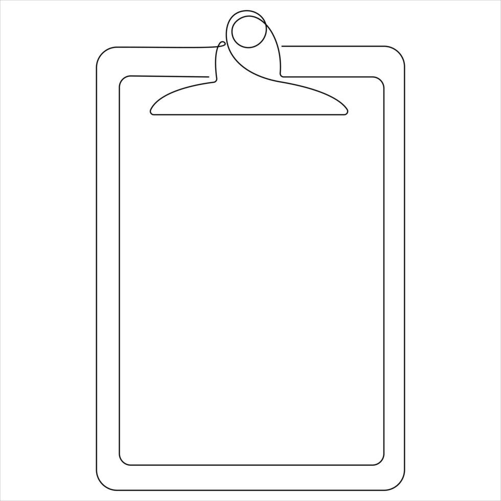 Minimalist continuous oneline art illustration of a Clipboard vector