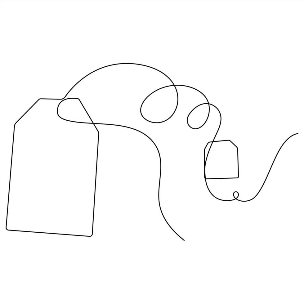 A simple line drawing of a tea bag with a string isolated vector