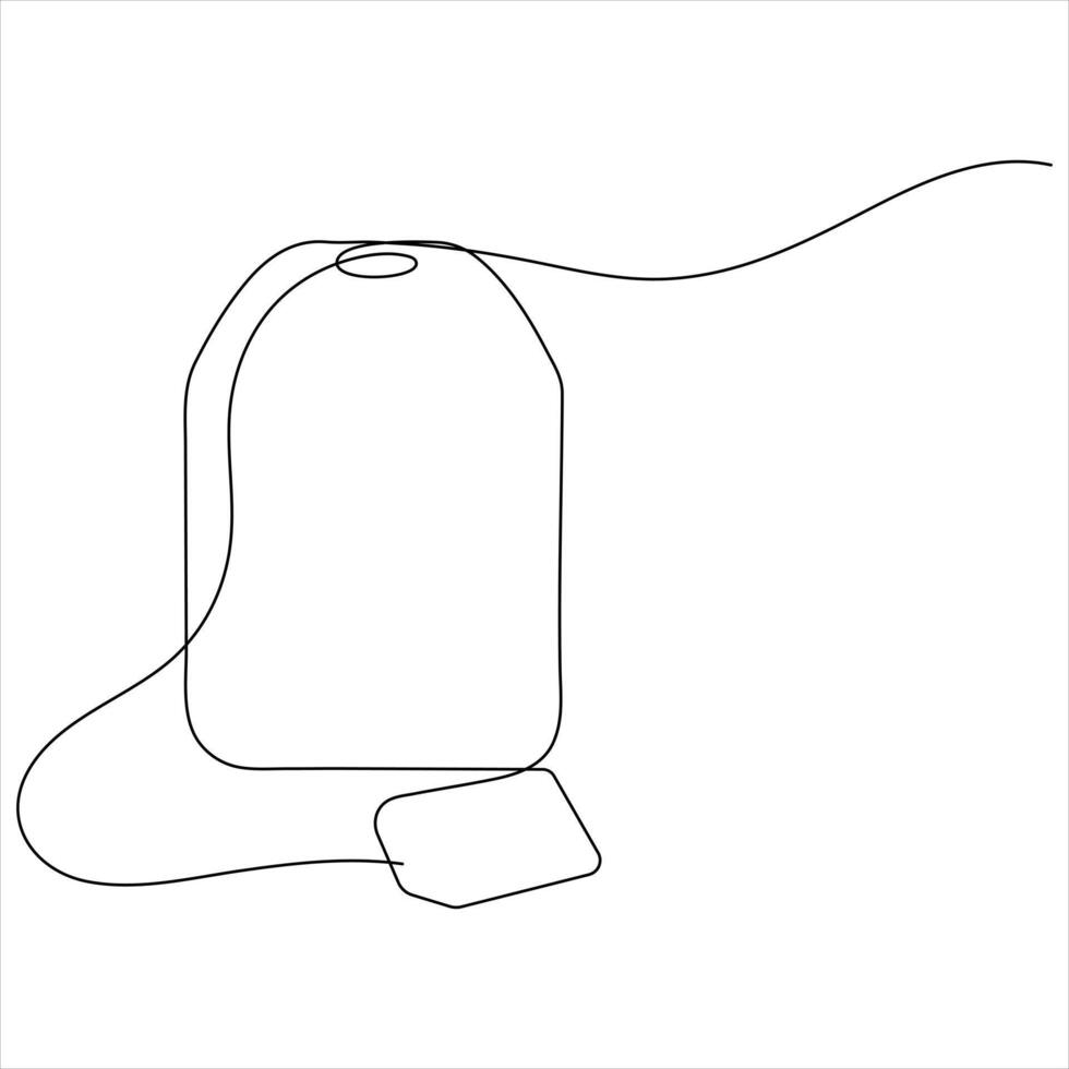 Simple continuous line drawing of paper Tea Bags illustration vector