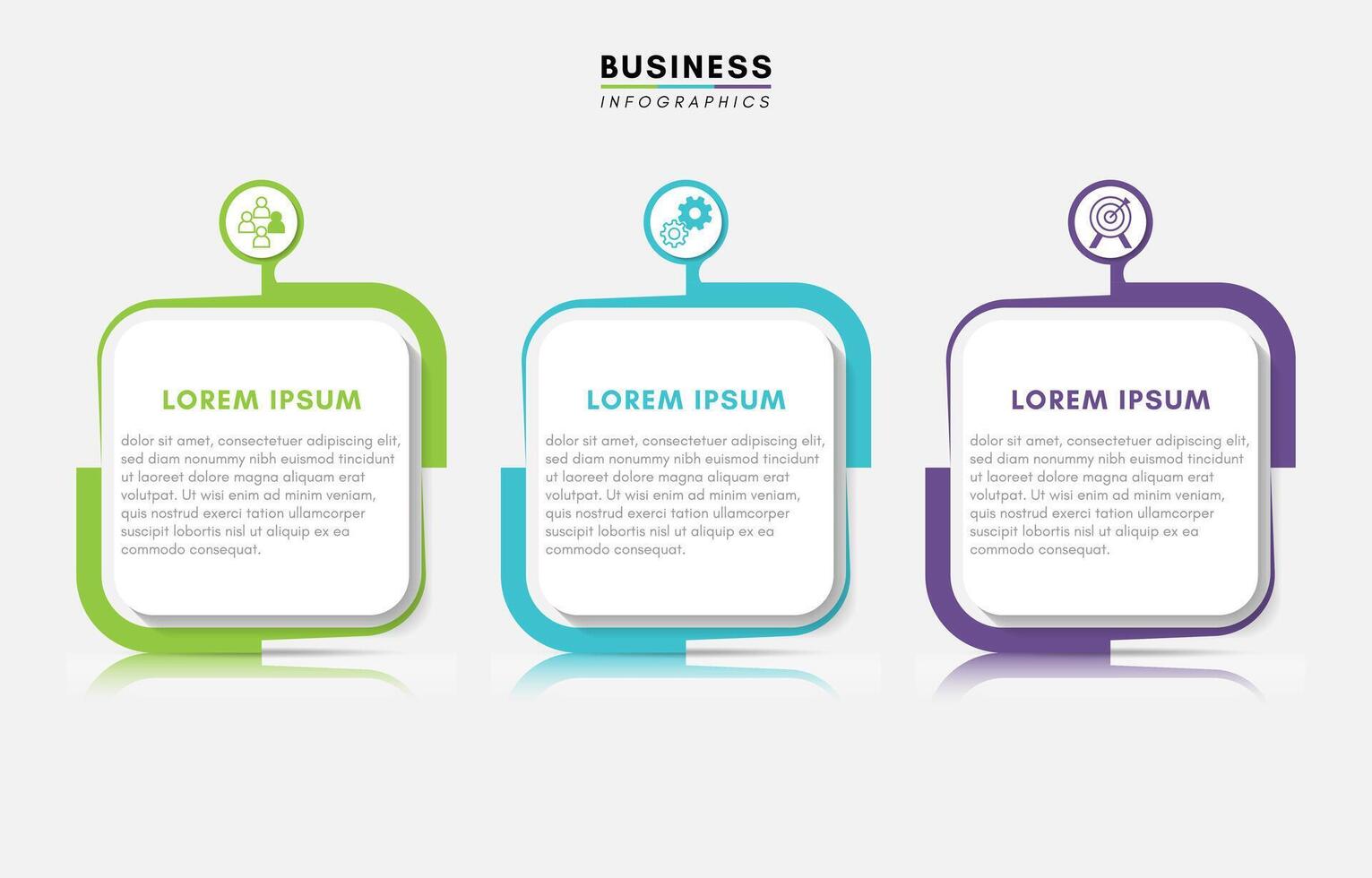 Business infographics design template with 3 steps or options vector