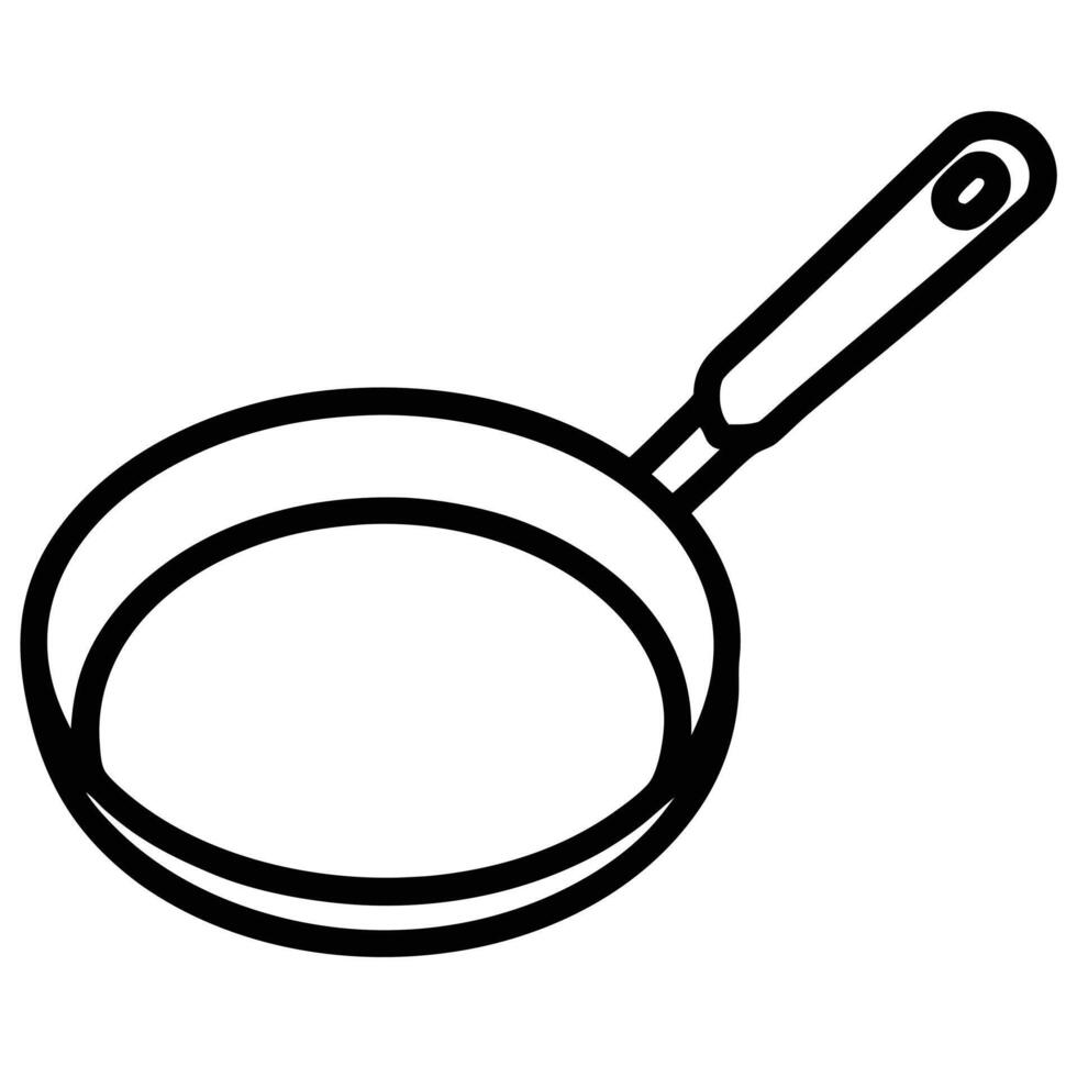 Simple Outline of a Frying Pan with Handle and Hanging Hole vector