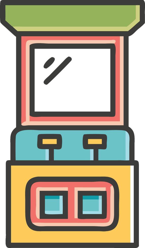 Retro Arcade Game Machine with Colorful Design on a White Background vector