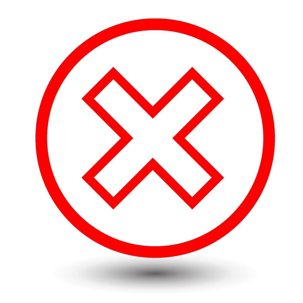 x or deny circle icon button vector
