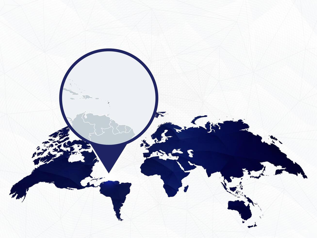 Antigua and Barbuda detailed map highlighted on blue rounded World Map. vector