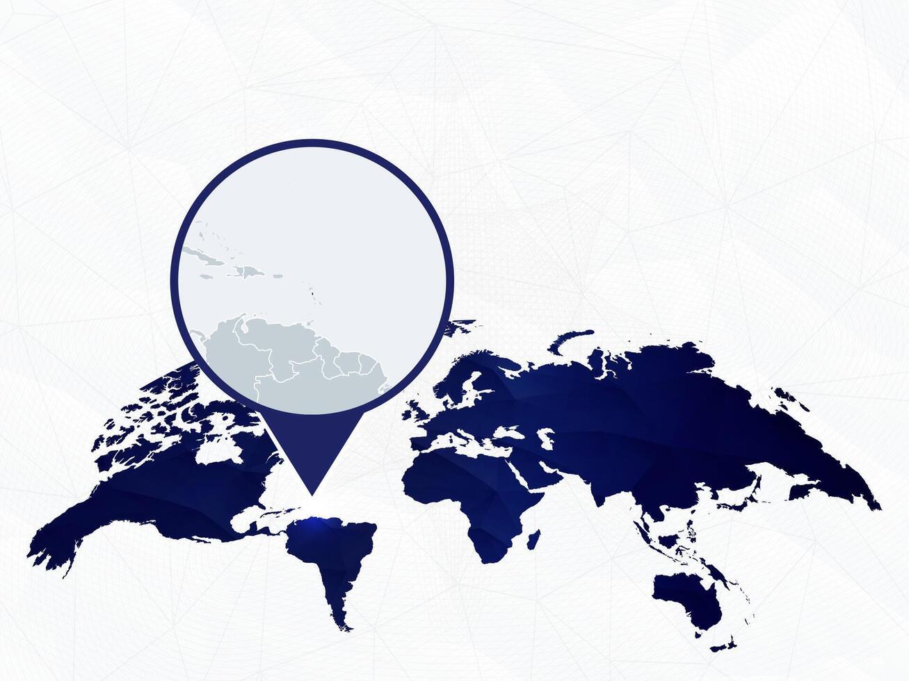 Dominica detailed map highlighted on blue rounded World Map. vector
