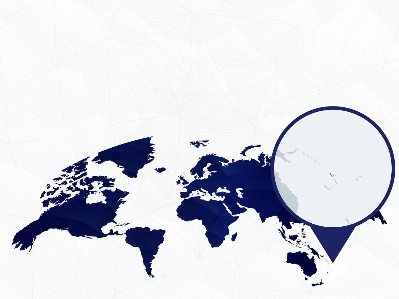 Vanuatu detailed map highlighted on blue rounded World Map. vector