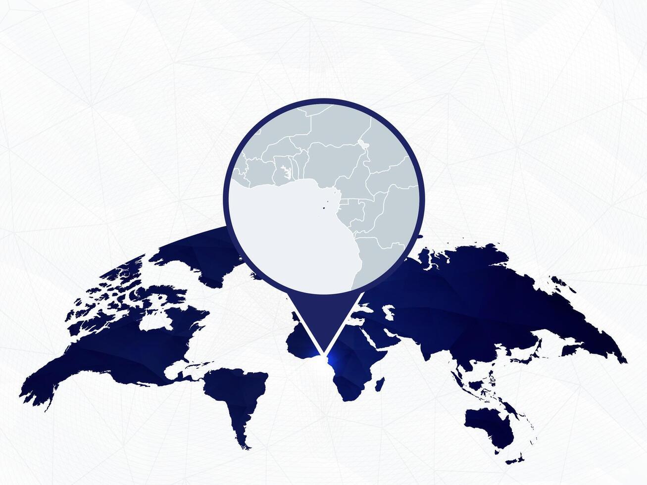 Sao Tome and Principe detailed map highlighted on blue rounded World Map. vector