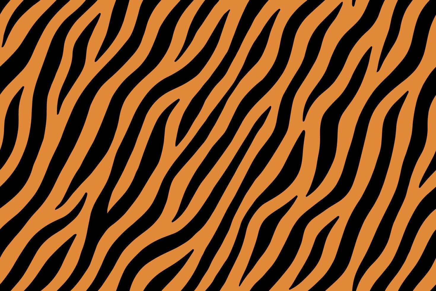 Seamless tiger stripe pattern in orange and black vector