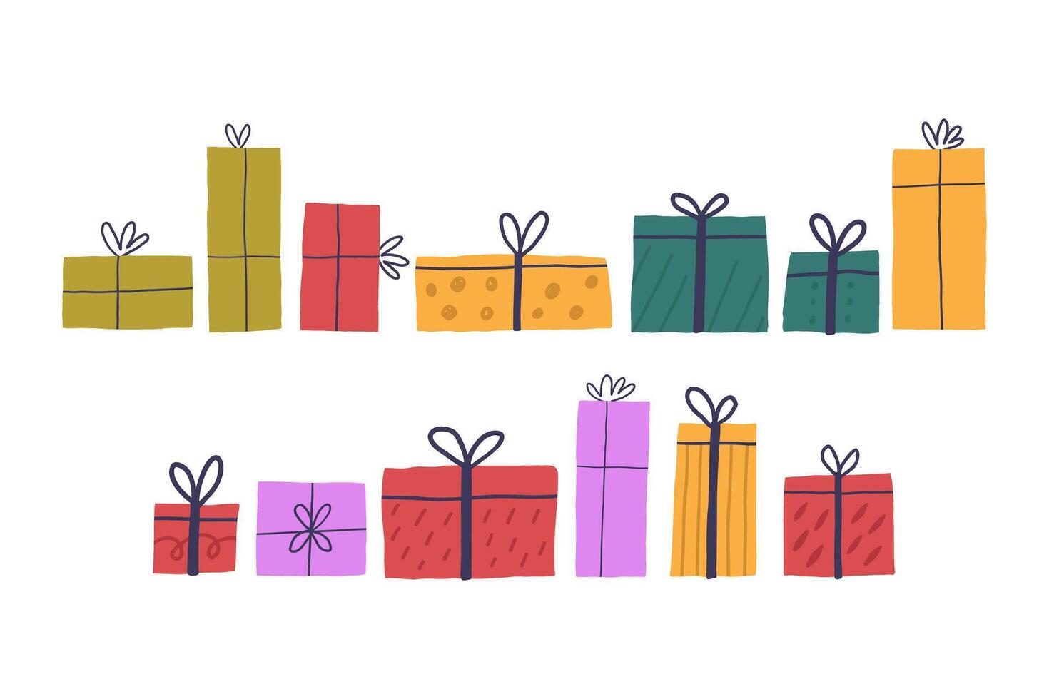 Set Different Bright Gift Box vector