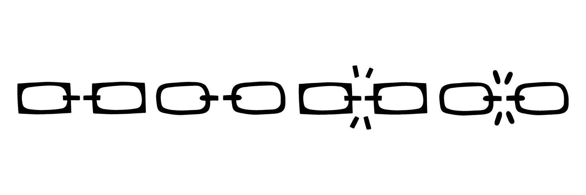 Break chain link icon simple set vector