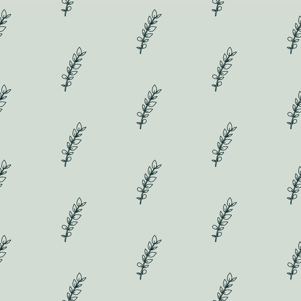 Eucalyptus Leaf Hand Drawn Pattern vector
