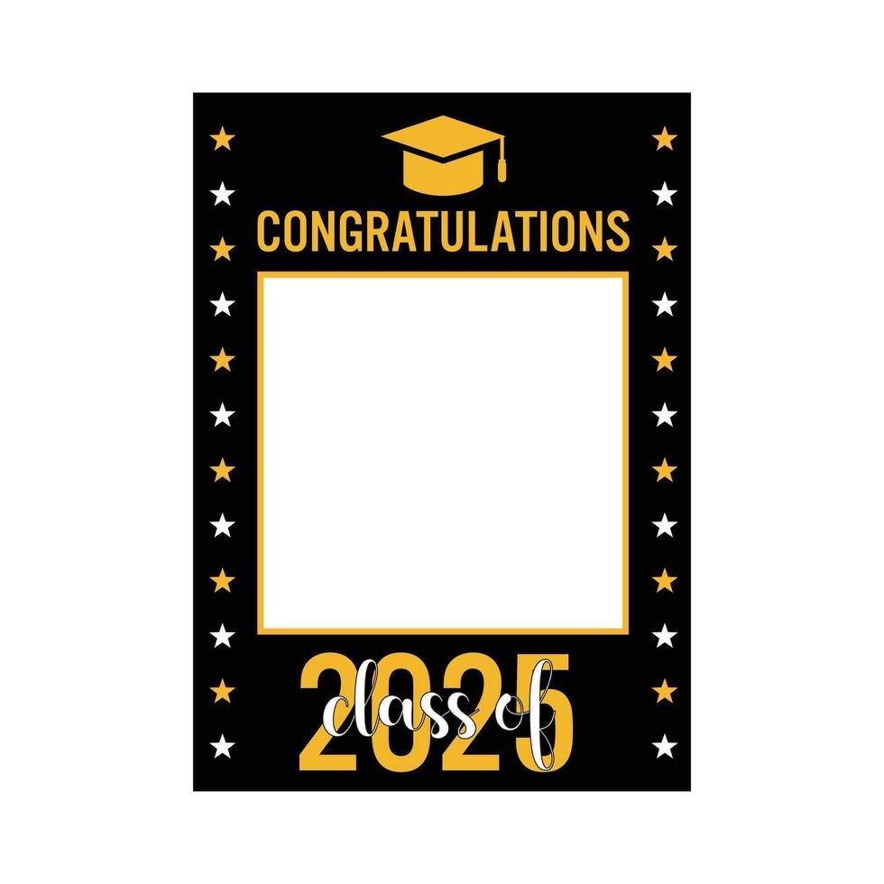 Class of 2025 photo booth frame isolated on white vector