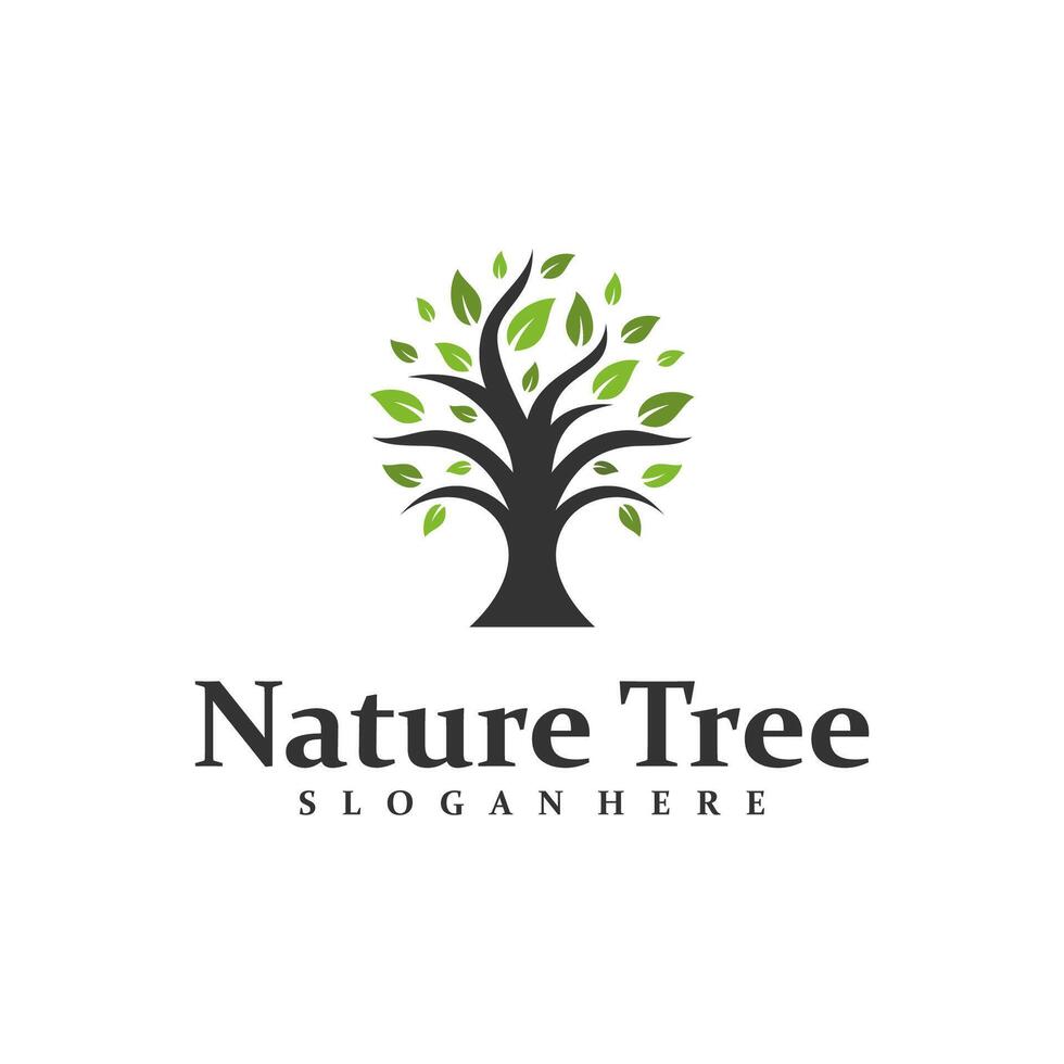 Tree logo design concept . Oak Tree Logo Design Template. vector