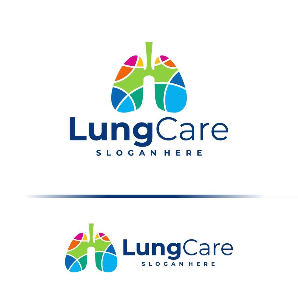 Colorful Lung logo design concept . Lung Care Logo Design Template. Creative Symbol vector