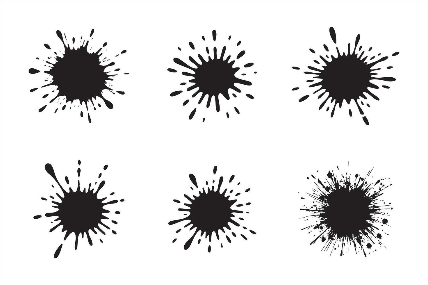 Ink Splatter Art Elements Collection for Creative Projects and Design Purposes vector