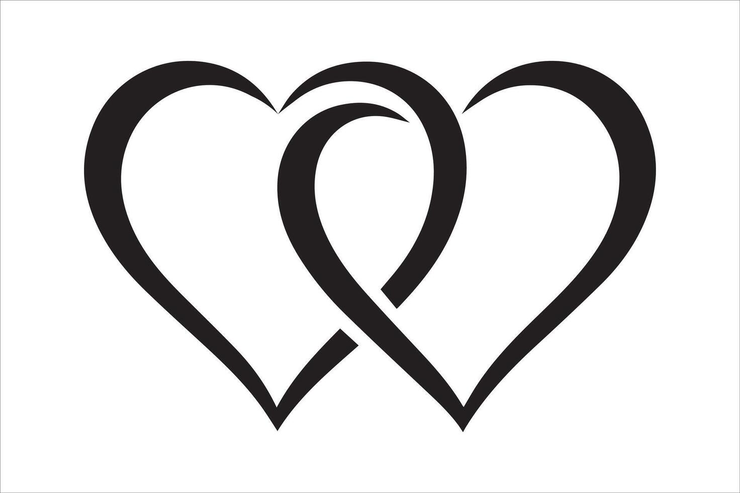 Two Hearts Intertwined Symbolizing Love Affection Romance Partnership Commitment Connection Togetherness Bonding Unity vector