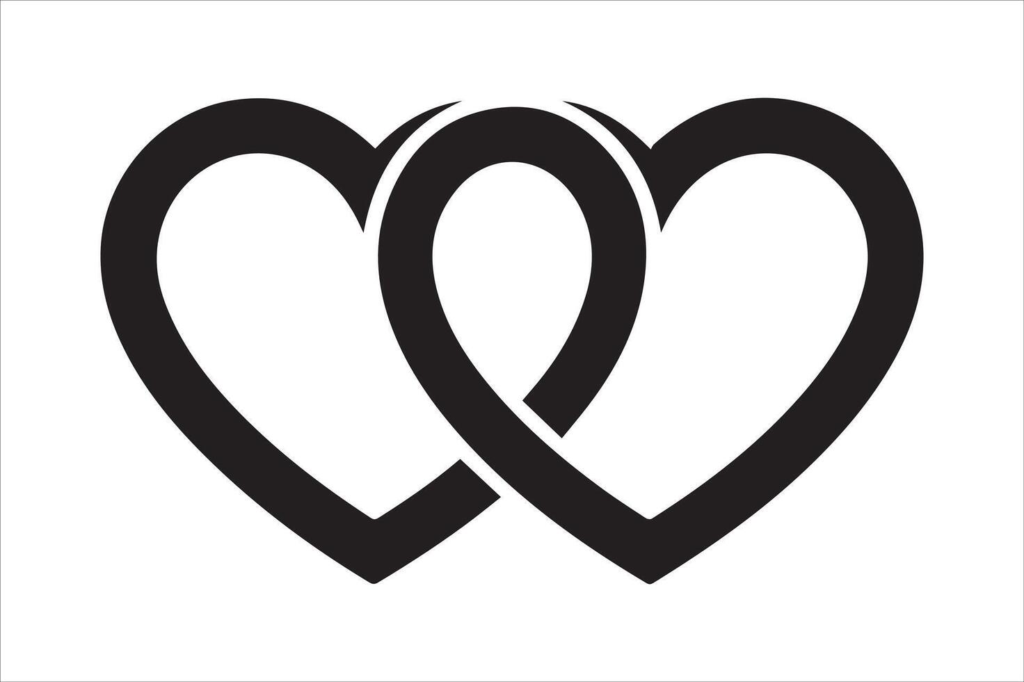 Two Interlocked Hearts Symbolize Union Love and Affection Forever vector
