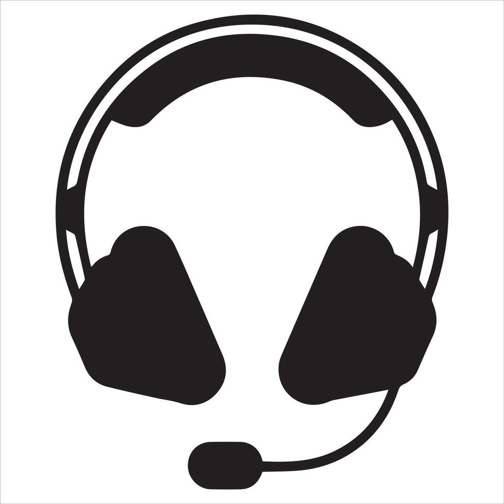 Communication with Professional Headset for Customer Service and Remote Work vector
