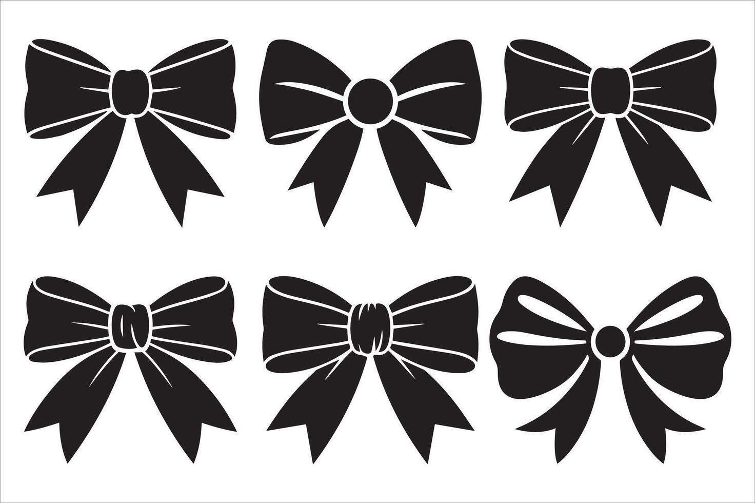 Various Types Of Beautiful Bows for Decorations and Presentations Free vector