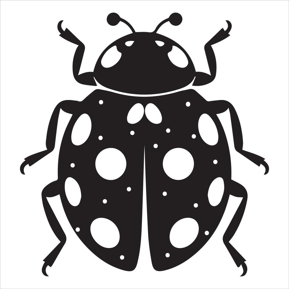 Charming Ladybug Silhouette A Captivating Insect Illustration for Design and Art vector