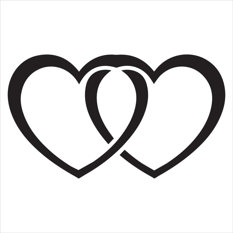 Linked Hearts A Symbol of Love Commitment and Devotion Tattoo vector