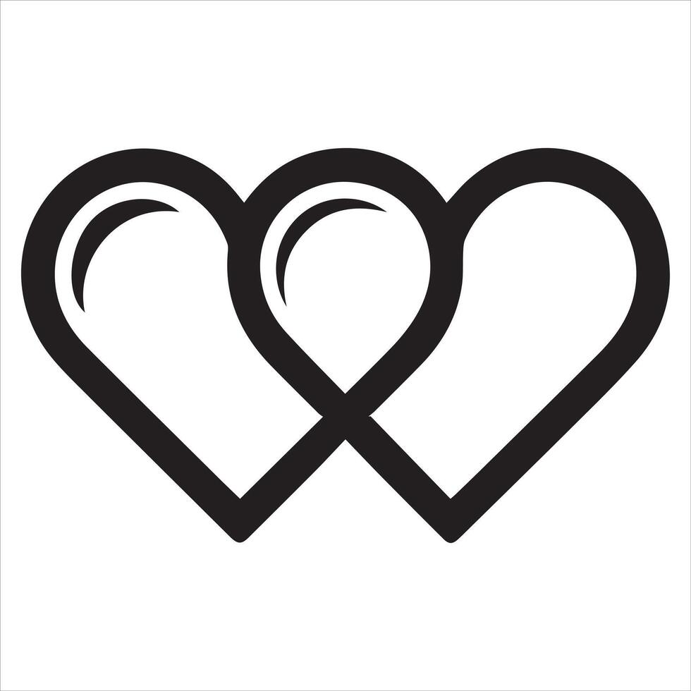 Intertwined Hearts Symbolizing Love Affection and Connection Design Concept vector