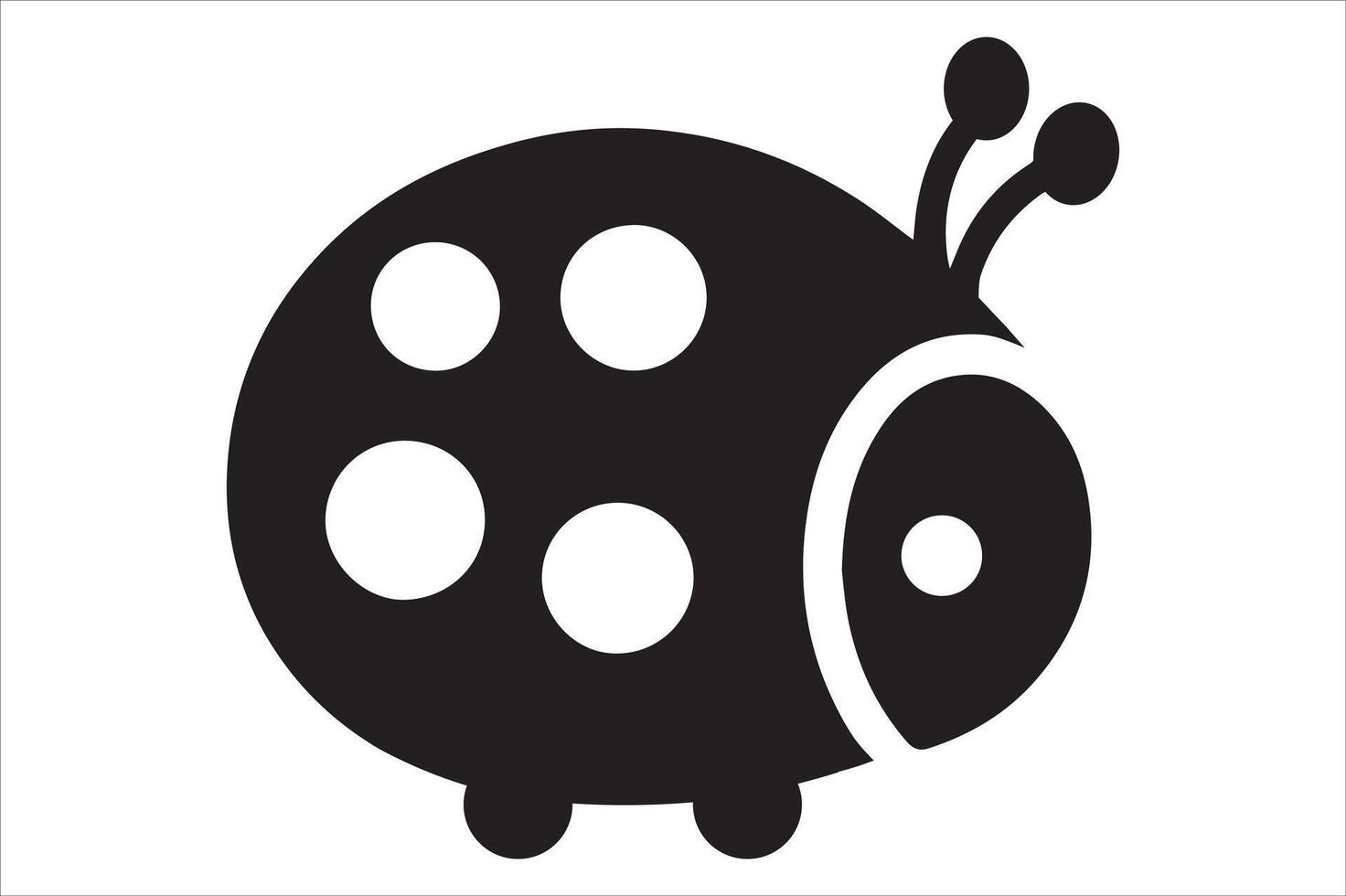 Small Black and White Ladybug with Circular Spots Clip Art Image vector